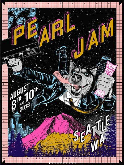 Pearl Jam - 2018 Faile Poster Seattle, WA Safeco Field – Sold Out Posters