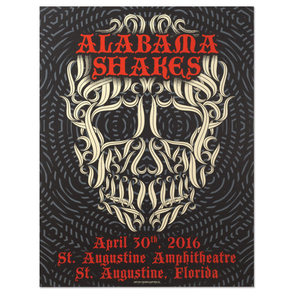 Alabama Shakes - 2016 Derek Hatfield poster St Augustine, FL