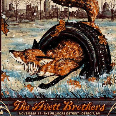 The Avett Brothers - 2016 Zeb Love poster Detroit The Fillmore 11/11