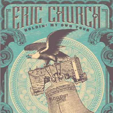 Eric Church - 2017 Status Serigraph poster Philadelphia Wells Fargo