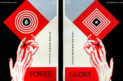 Interpolation - 2014 Shepard Fairey Diptych Poster power and glory