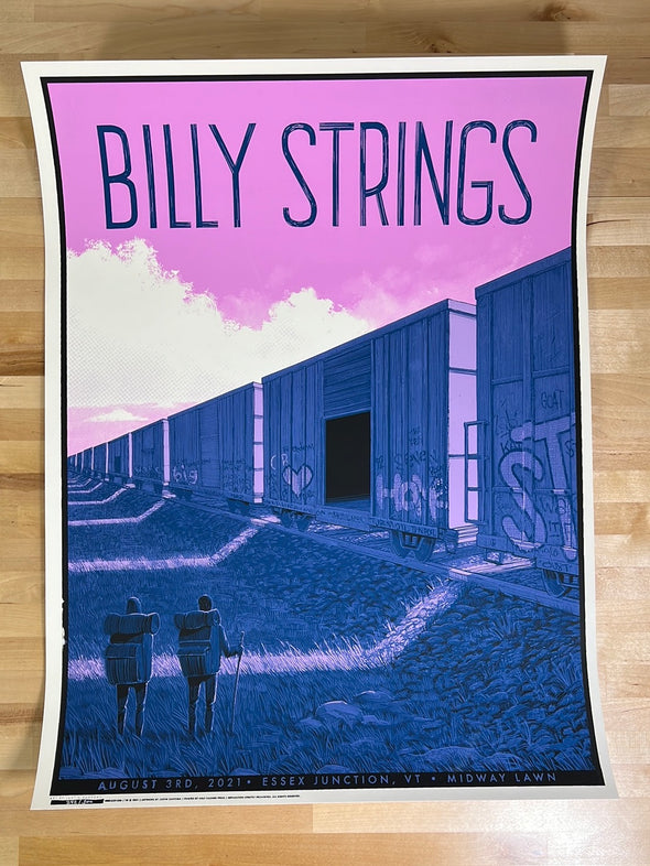 Billy Strings - 2021 Justin Santora poster Essex Junction, VT
