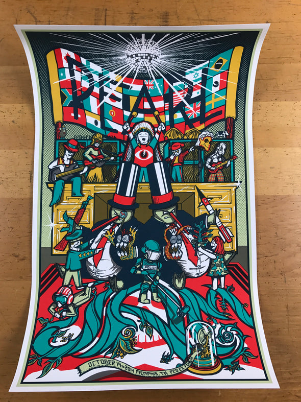 Pearl Jam - 2014 Brad Klausen poster print show edition Memphis