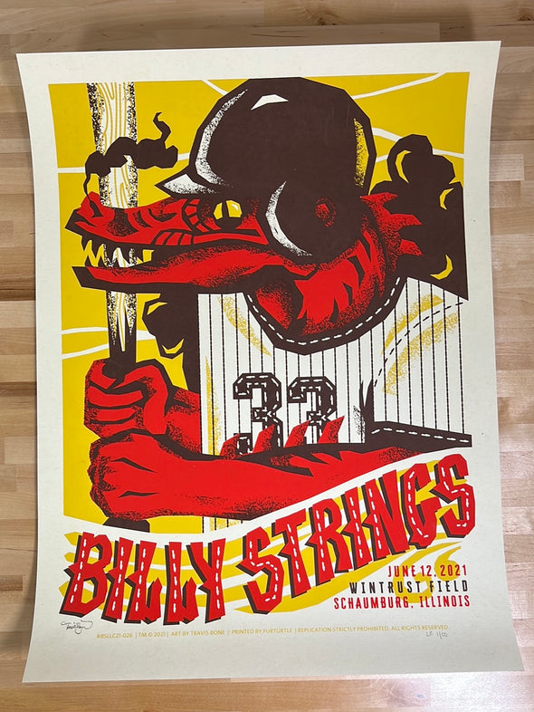 Billy Strings - 2021 Furturtle Show Prints poster Schaumburg, IL 6/12