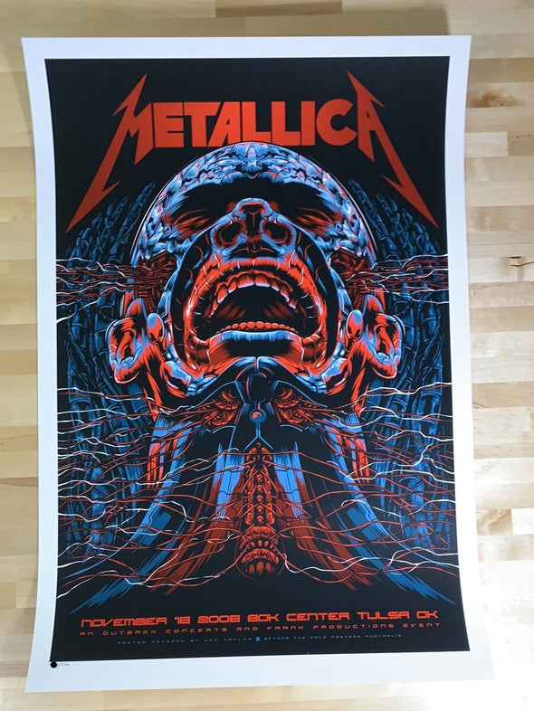 Metallica - 2008 Ken Taylor poster Tulsa, OK BOK Center