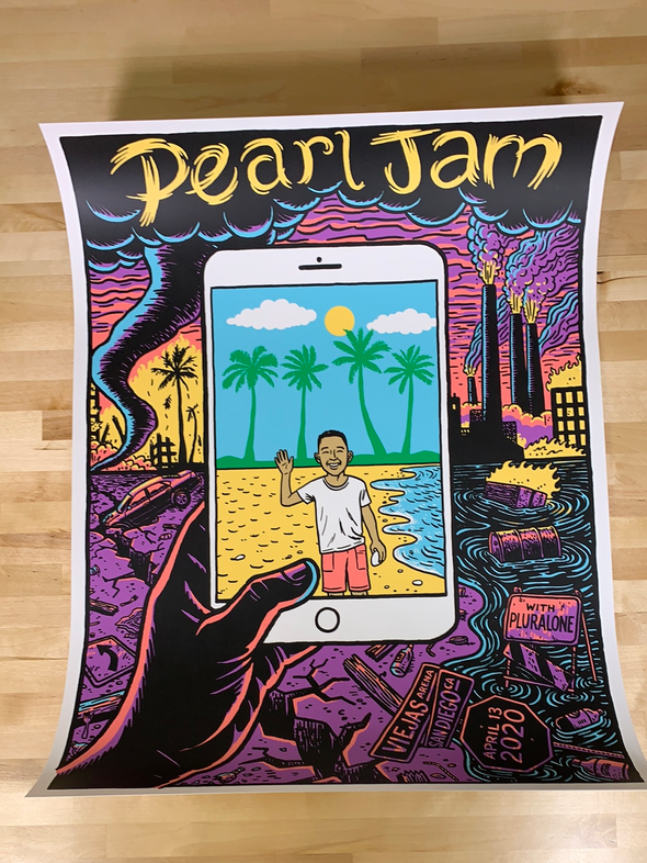 Pearl Jam - 2020 Ward Sutton poster San Diego, CA Viejas Arena