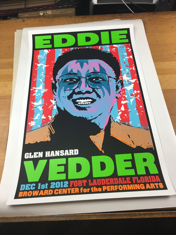 Eddie Vedder - 2012 Frank Kozik Poster Ft Lauderdale FL Broward Center