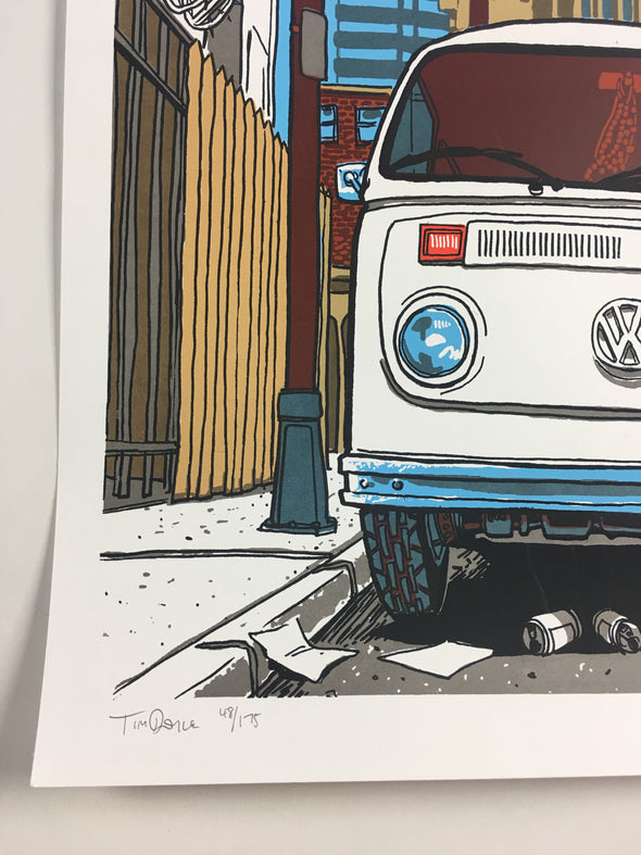 Louis Gara Meets His End in a 1973 Volkswagen Bus - 2011 Tim Doyle Poster Art Pr