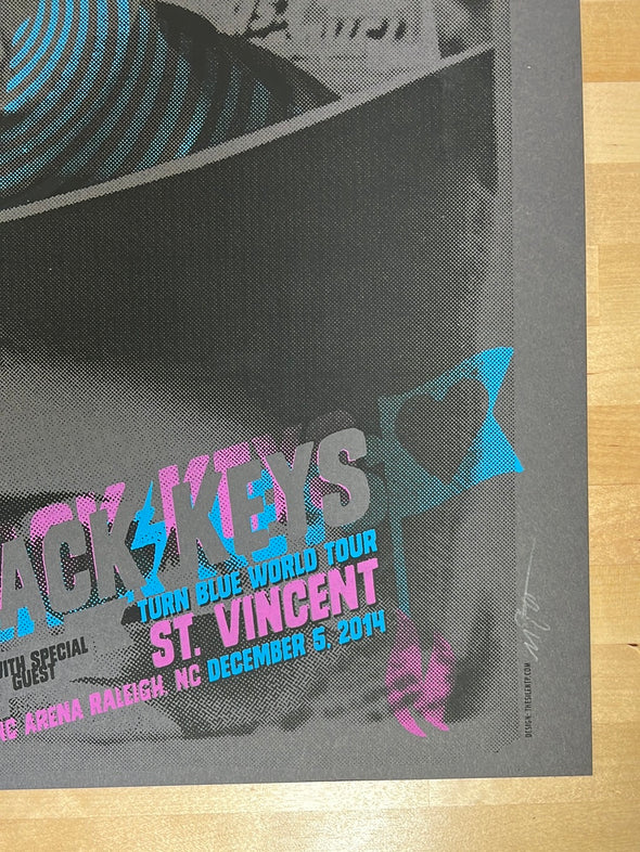 The Black Keys - 2014 The Silent P poster Raleigh, NC PHC Arena