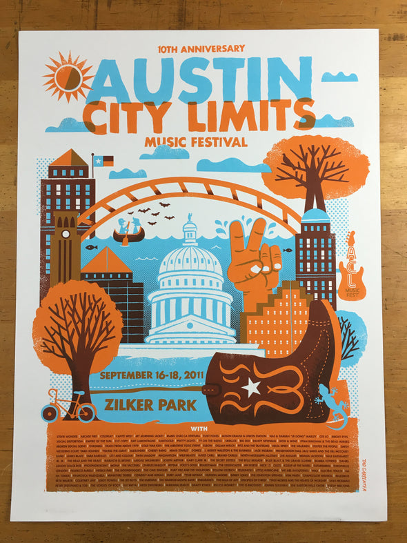 Austin City Limits Festival - 2011 Tad Carpenter poster Texas