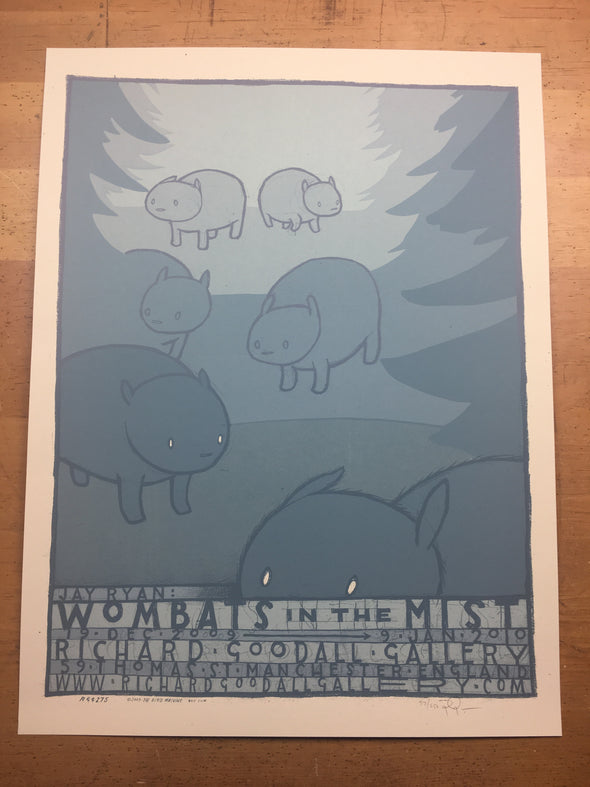 Wombats in the Mist - 2009 Jay Ryan poster Manchester, GBR RGG