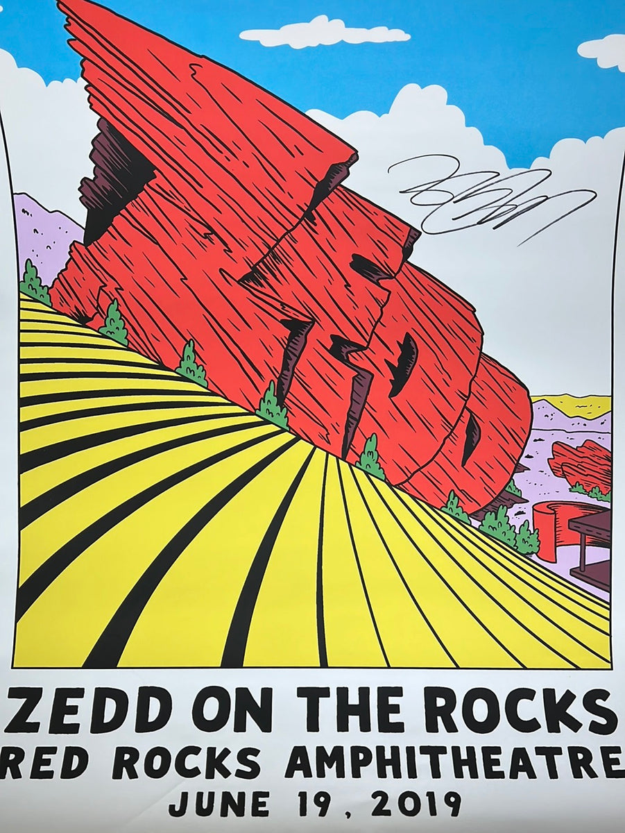 Zedd on the Rocks - 2019 Luke McGarry poster Red Rocks, Morrison