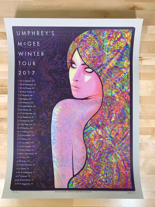 Umphrey's McGee - 2017 Kyle Baker Prints poster Winter Tour
