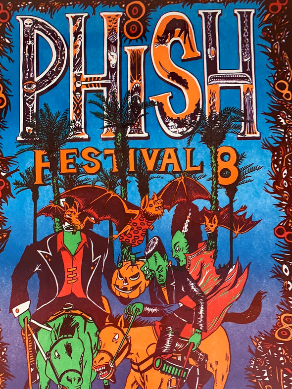 Phish - 2009 Jim Pollock poster Indio, CA Festival 8, Framed Empire Polo Club
