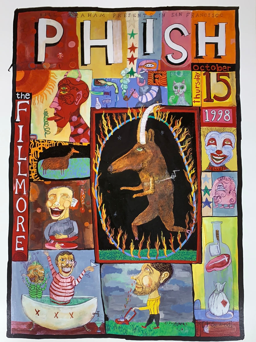 Phish - 1998 poster Joel Elrod Fillmore Auditorium San Fran 1st