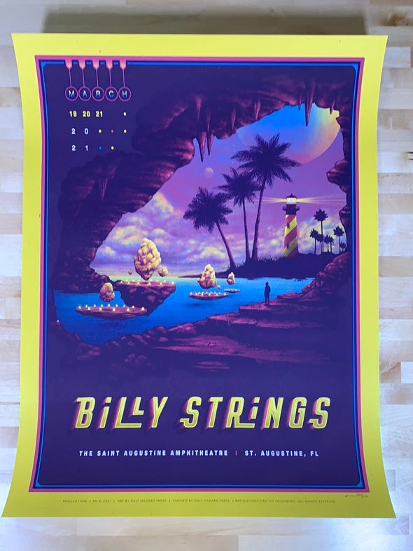 Billy Strings - 2021 Half Hazard poster St Augustine, FL 1st
