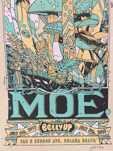 moe. - 2018 Tyler Stout poster Solana Beach, CA Belly Up