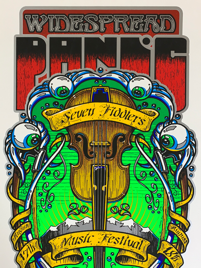 Widespread Panic - 2002 Jeff Wood poster Fiddler's Green, CO