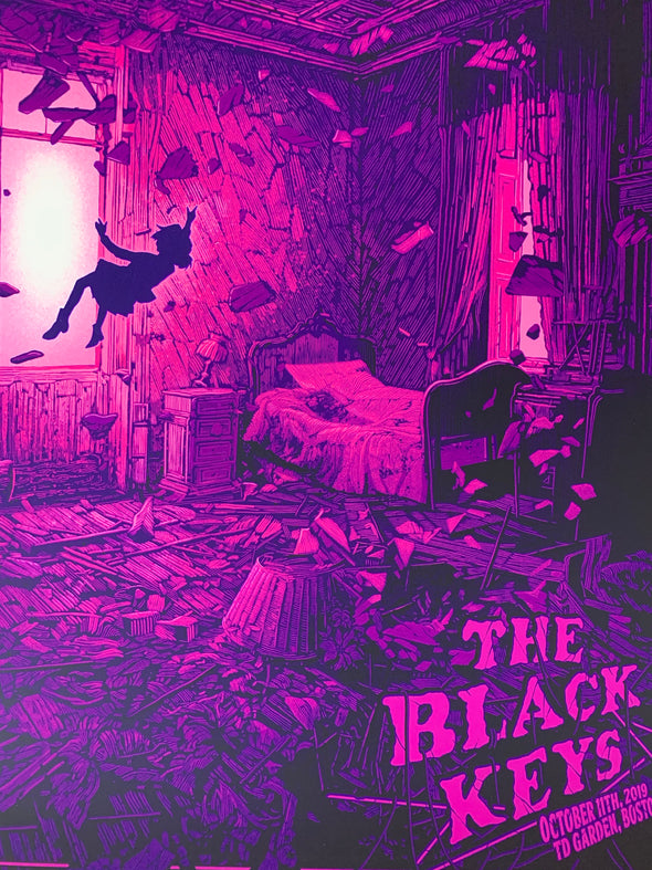 The Black Keys - 2019 Daniel Danger AP poster Boston, MA TD Banknorth Garden