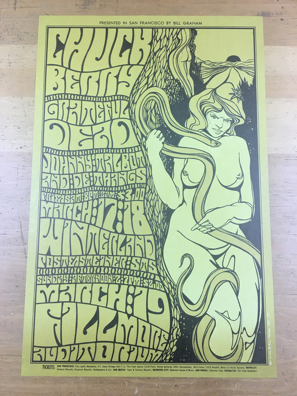 Grateful Dead Chuck Berry - 1967 Wes Wilson Poster San Francisco, CA Fillmore Au