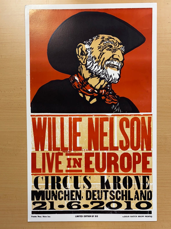 Willie Nelson - 2010 Hatch Show Print 6/21 poster Munchen, Deutschland