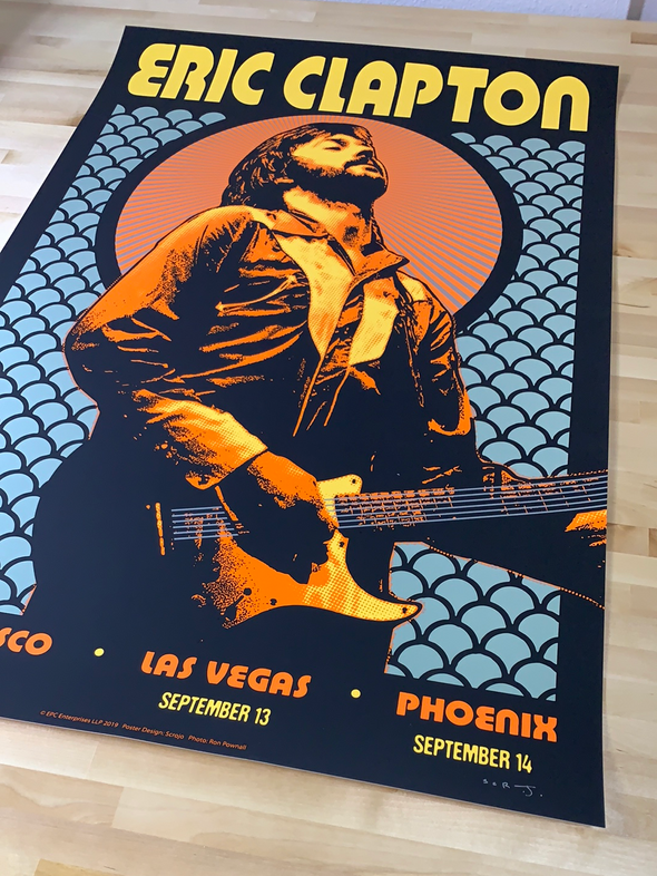 Eric Clapton - 2019 Scrojo poster USA Tour Vegas, Phoenix, San Fran