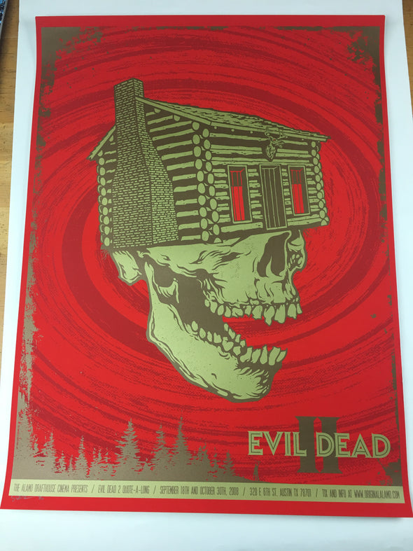 Evil Dead 2 - 2008 Todd Slater Poster Austin, TX Alamo Drafthouse