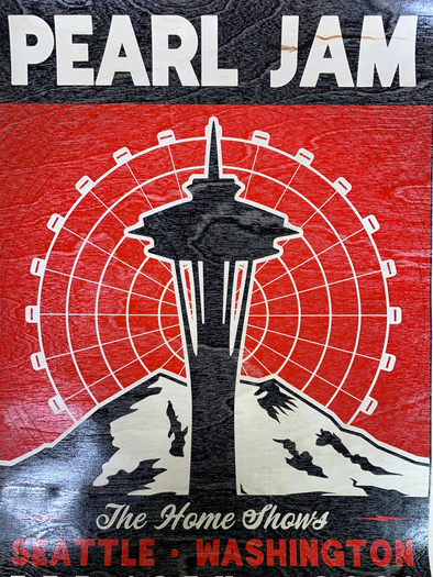 Pearl Jam - 2021 Ian Williams WOOD ed. poster Seattle, WA Home Shows