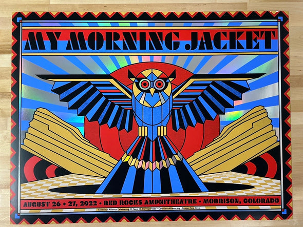 My Morning Jacket - 2022 Nate Duval poster FOIL Red Rocks, CO