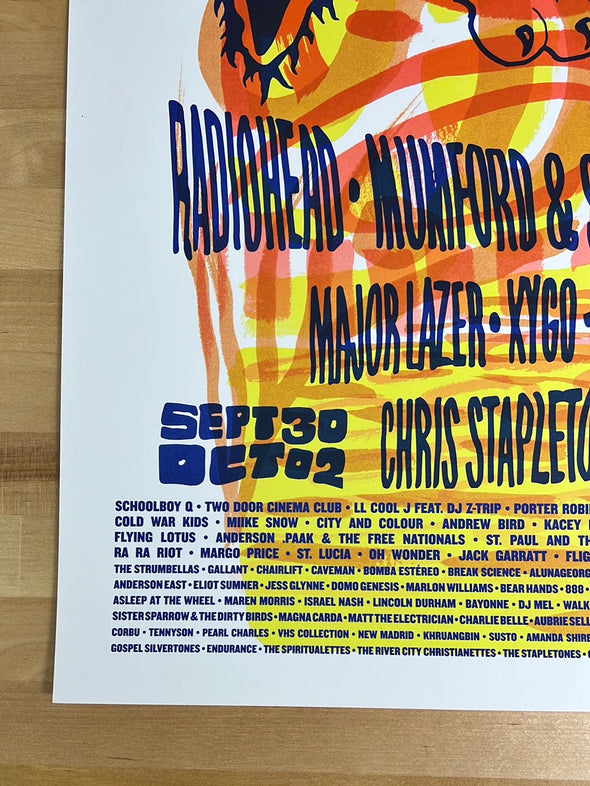 Austin City Limits Music Festival - 2016 Jules Jones poster (edge) ACL Zilker, TX
