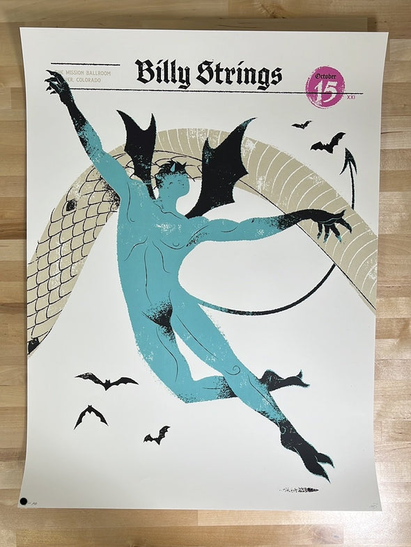 Billy Strings - 2021 Delicious Design League poster Denver, CO 10/15 AP