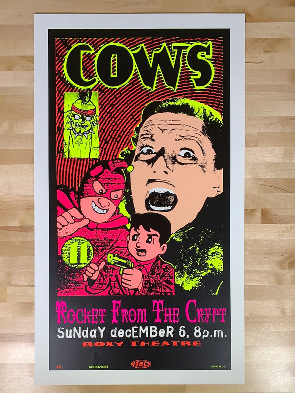 Cows - 1992 T.A.Z. poster Los Angeles, CA Roxy 1st ed