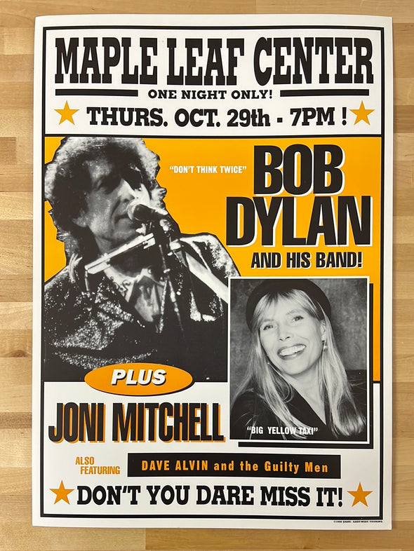 Bob Dylan - 1998 Geoff Gans poster Wallingford, VT Joni Mitchell