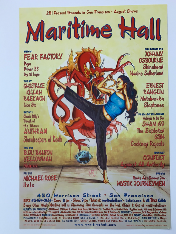 MHP 127 Maritime Hall - 2001 poster August Ghostface Killah San Fran 1st