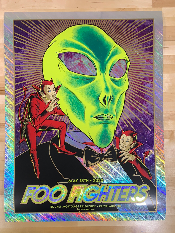 Foo Fighters - 2020 Brian Ewing poster Cleveland, OH Rapture Foil