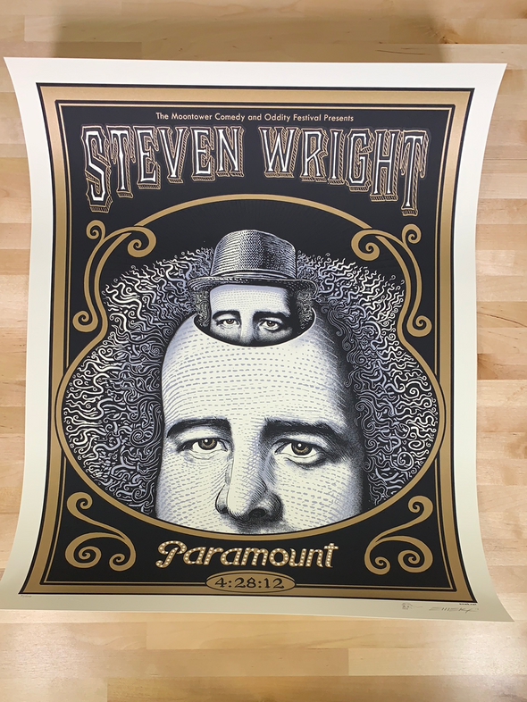 Steven Wright - 2012 EMEK poster Austin, TX Paramount Cream