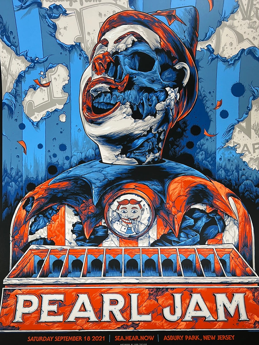 Pearl Jam - 2021 Ken Taylor poster Sea Hear Now Asbury, NJ – Sold