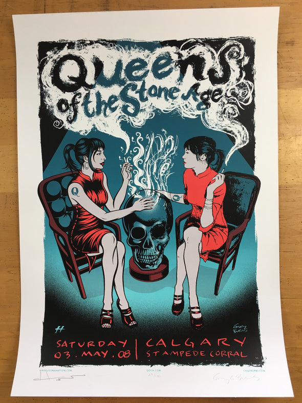 Queens of the Stone Age - 2008 Justin Hampton Poster Calgary, CAN Calgary Stampe