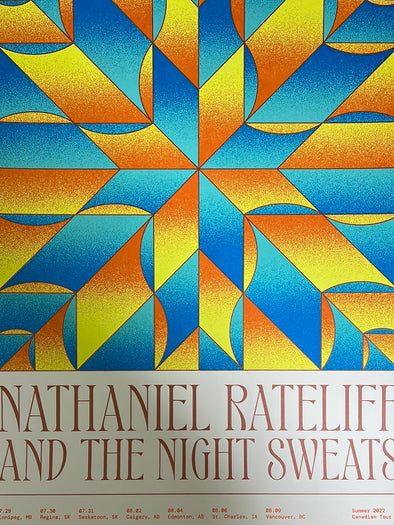 Nathaniel Rateliff & The Night Sweats - 2022 Zoca Studio poster Summer Tour