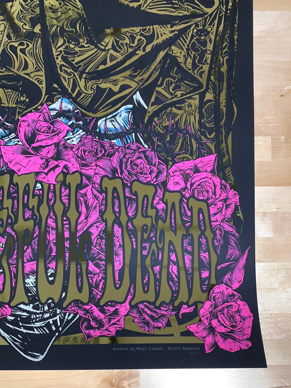 Grateful Dead - 2021 Rhys Cooper poster art print pink gold foil