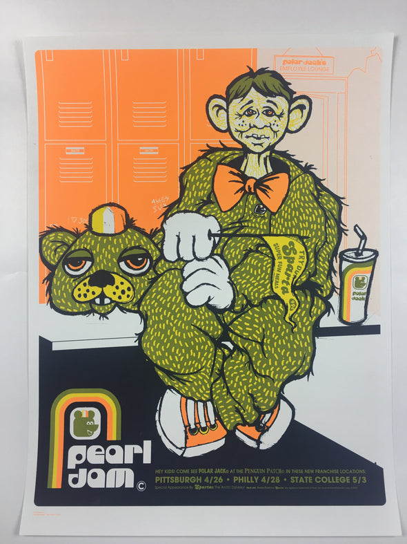 Pearl Jam - 2003 Ames Brothers poster Philly, Pittsburgh, State College