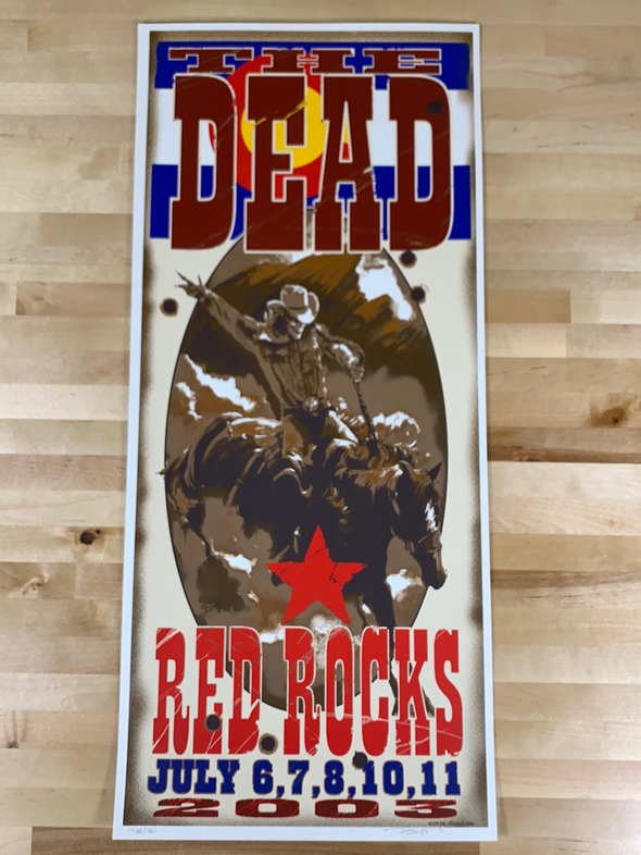 The (Grateful) Dead - 2003 Richard Biffle poster Red Rocks Morrison, CO