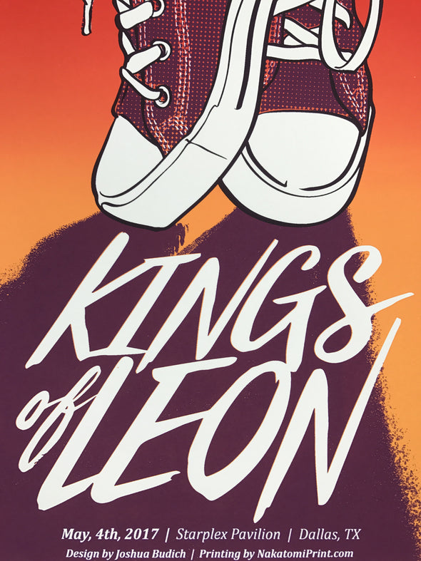 Kings of Leon - 2017 Joshua Budich poster Dallas, TX Starpress Pavilion