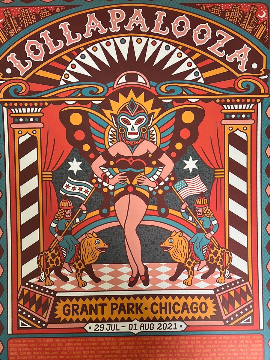 Lollapalooza - 2021 Bene Rohlmann poster Chicago Grant Park