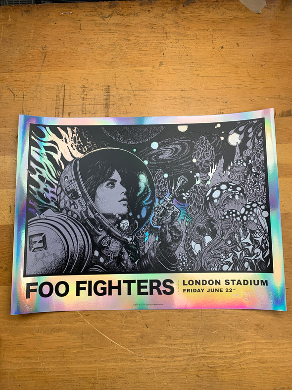 Foo Fighters - 2018 Richey Beckett poster London Stadium GBR FOIL AP