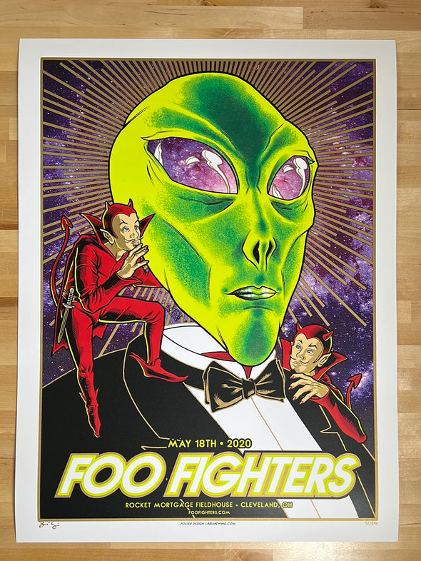 Foo Fighters - 2020 Brian Ewing poster Cleveland, OH 31/50