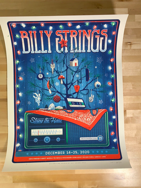 Billy Strings - 2020 Half Hazard poster String the Halls