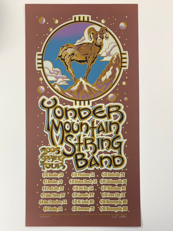 Yonder Mountain String Band - 2005 Gary Houston poster Spring Tour