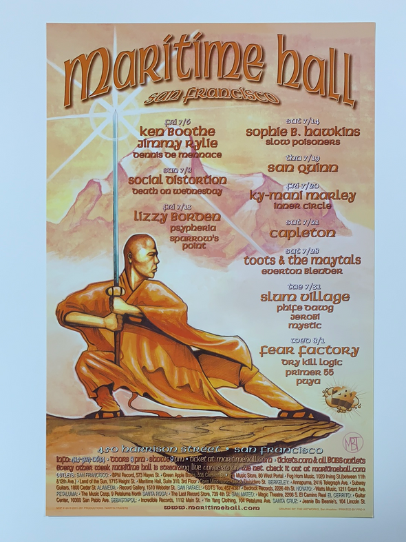 MHP 124 Social Distortion - 2001 poster Maritime Hall San Fran 1st