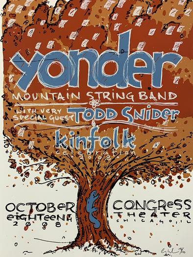 Yonder Mountain String Band - 2008 Chris Williams poster Chicago, IL